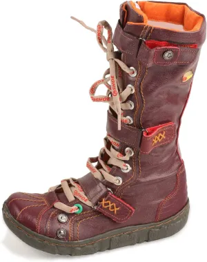 TMA EYES Women's Fashion Boots - PU and Genuine Leather Combination, Side Zipper and Strap Closure, Faux Fur Lining for Warmth and Comfort