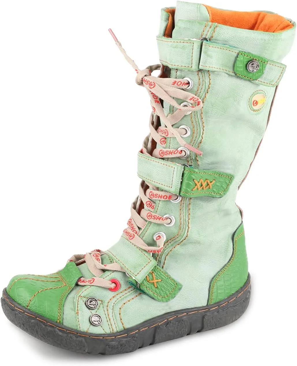 TMA EYES Women's Fashion Boots - PU and Genuine Leather Combination, Side Zipper and Strap Closure, Faux Fur Lining for Warmth and Comfort