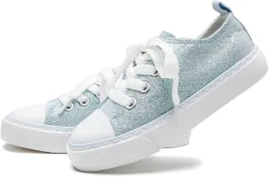 Toddler Canvas Sneakers for Boys & Girls - Breathable, Lightweight & Durable Lace-Up Shoes Non-Slip Rubber Sole, Classic School Style for Play & Casual Wear,Ages 2 