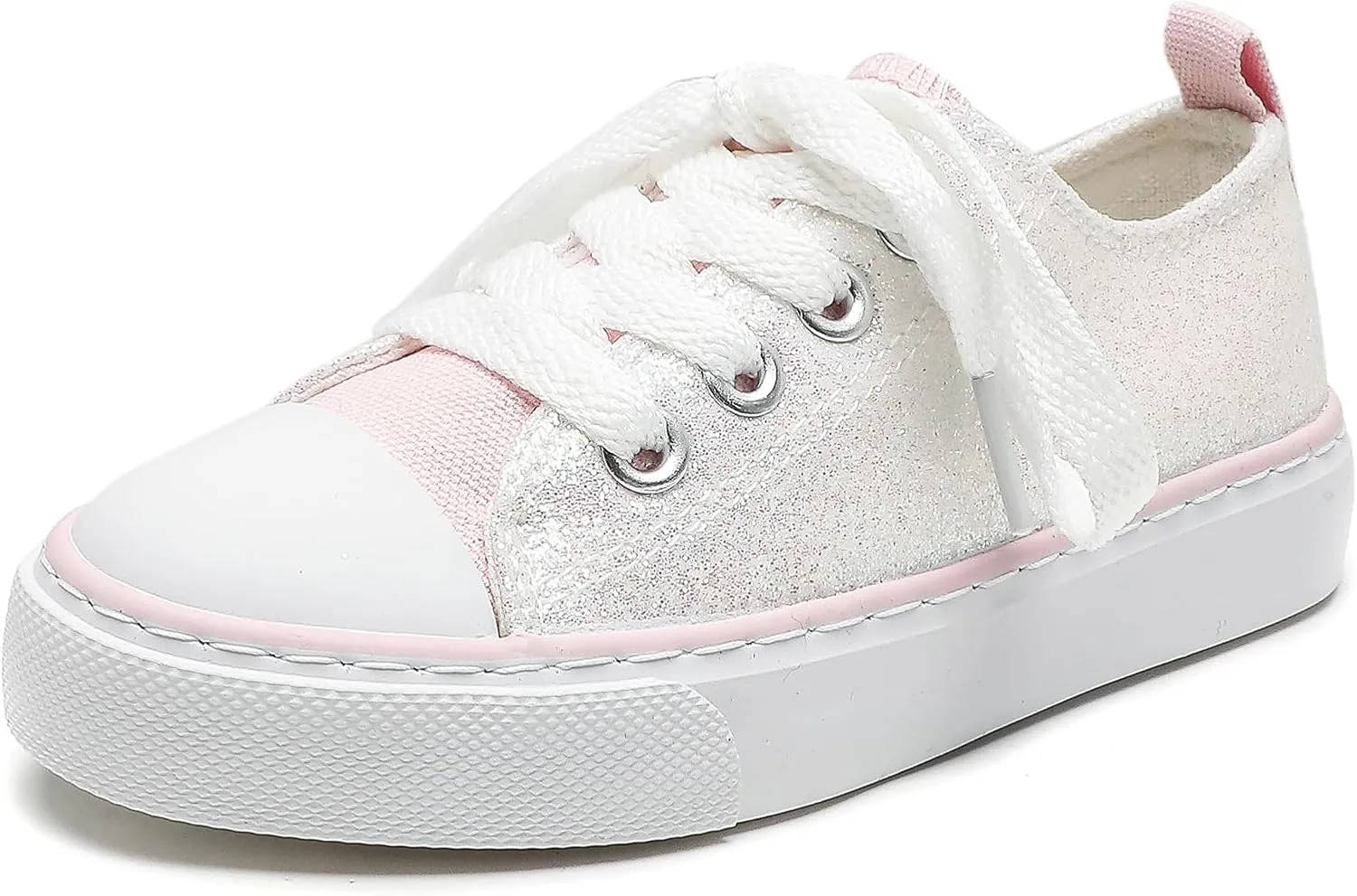 Toddler Canvas Sneakers for Boys & Girls - Breathable, Lightweight & Durable Lace-Up Shoes Non-Slip Rubber Sole, Classic School Style for Play & Casual Wear,Ages 2 