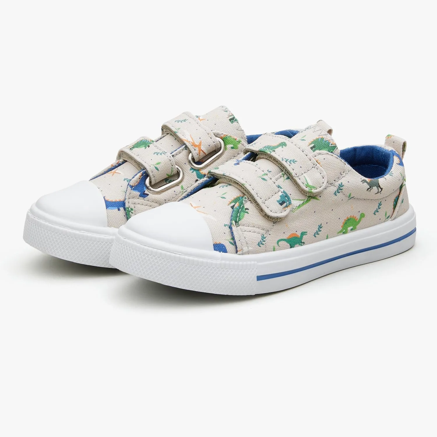 Toddler Little Kid Girls' and Boys' Canvas Sneakers with Hook and Loop Straps Easy On Casual Shoes