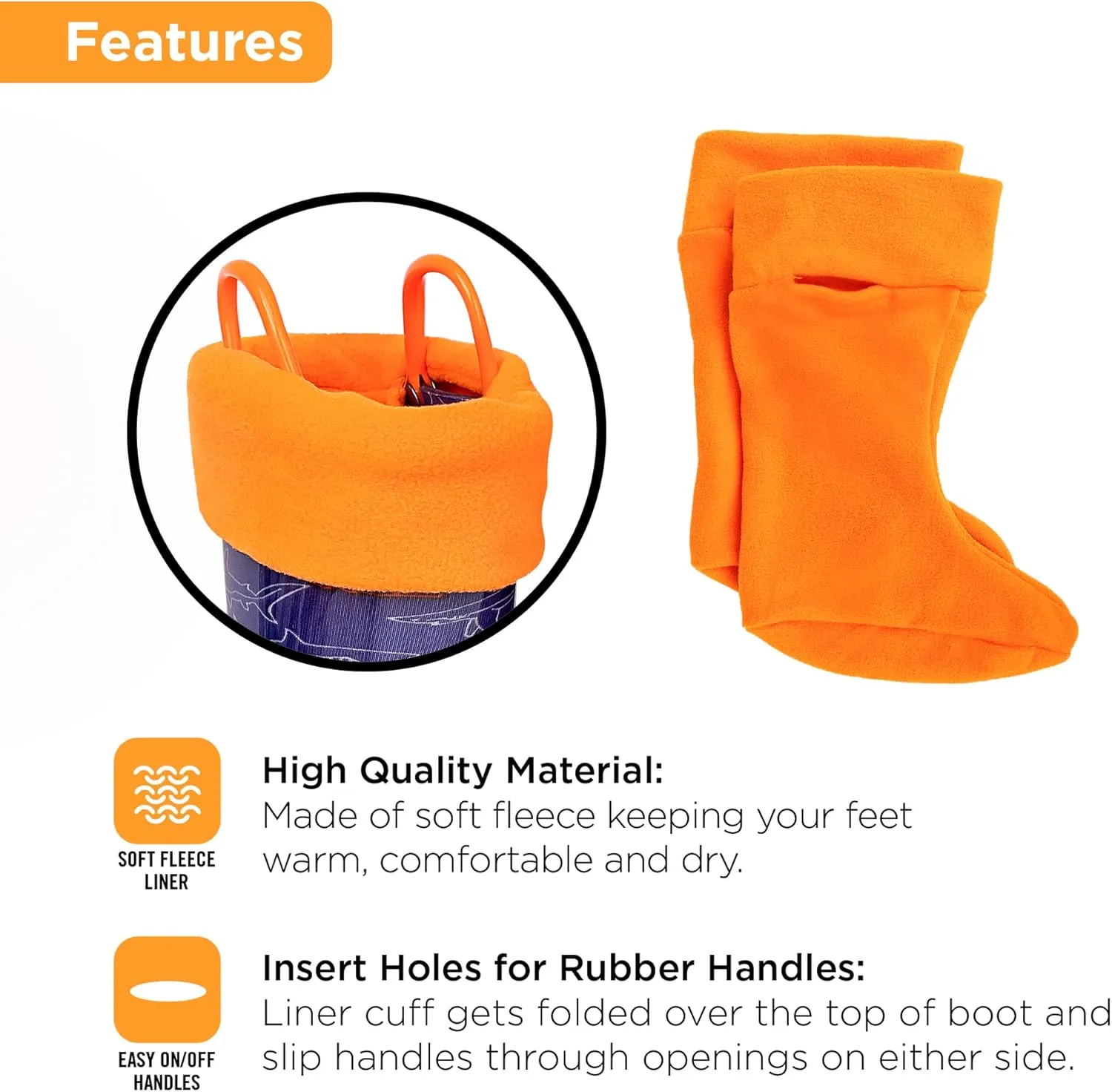Toddler Rain Boots, Kids Rain Boots Waterproof Rubber Boots for Girls and Boys with Sock, Fun Patterns, Easy-On Handles 8-12