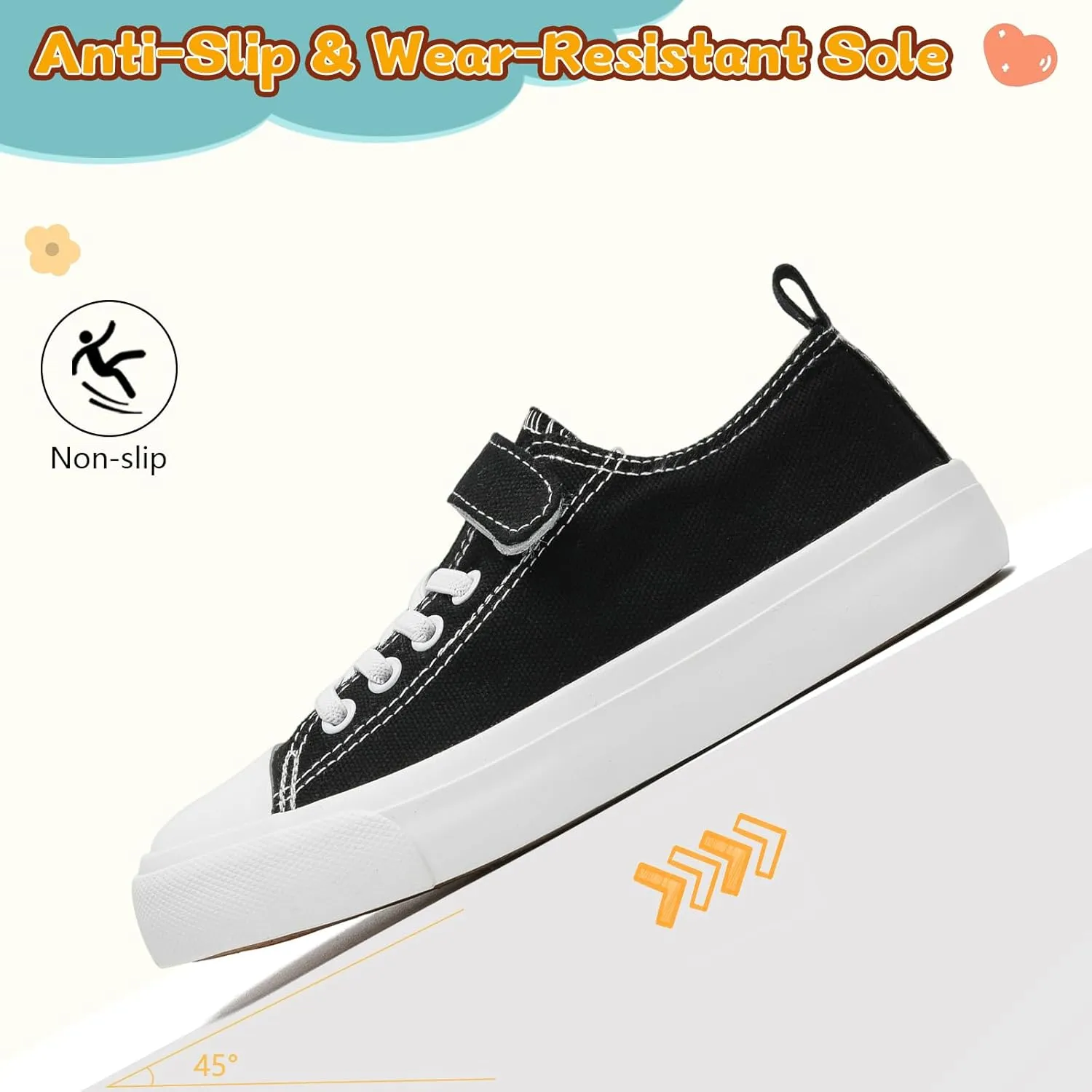 Toddler Shoes for Boys Girls, Kids Canvas Sneakers Classic Adjustable Strap Lace Up Comfortable Lightweight Running Walking Casual Shoes