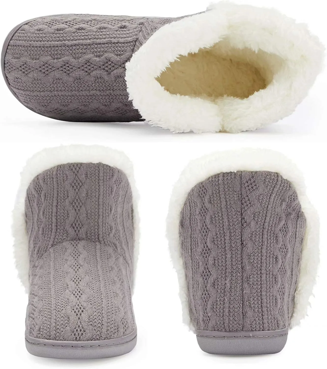TUOBUQU Women Warm Bootie Slippers Fluffy Plush Indoor Outdoor Winter Booty Slippers