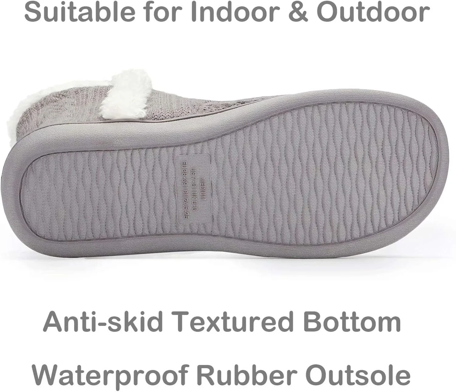 TUOBUQU Women Warm Bootie Slippers Fluffy Plush Indoor Outdoor Winter Booty Slippers