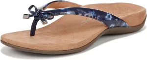 Vionic Women's Flip Flop Bella Sandal – Comfortable Sandals That Includes a Built-in Arch Support NAVY POPPY PRINT 5 Wide