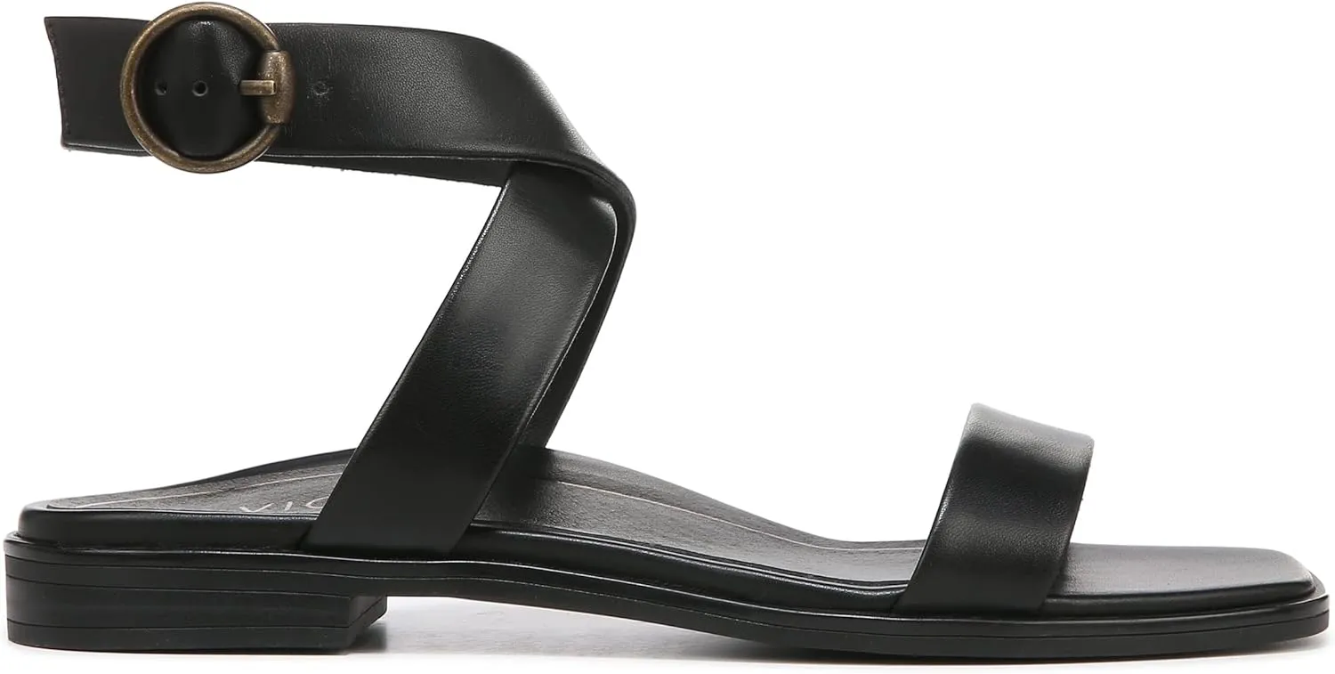 Vionic Women's Poppy Anaya Fashion Flat Sandal- Supportive Active Adjustable Sandals That Includes an Orthotic Insole and Cushioned Outsole for Arch Support, Medium Fit, Sizes 5-11