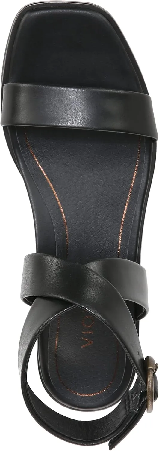 Vionic Women's Poppy Anaya Fashion Flat Sandal- Supportive Active Adjustable Sandals That Includes an Orthotic Insole and Cushioned Outsole for Arch Support, Medium Fit, Sizes 5-11
