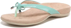 Vionic Women's Rest Bella Toe Post Sandal- Supportive Ladies Orthotic Sandals that include VIO MOTION Technology with Arch Support Menta Tile Patent 8.5 Wide