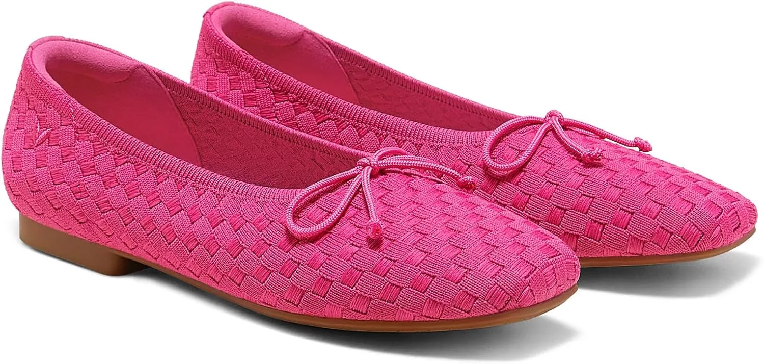 VIVAIA Margaret Women Ballerina Flat Shoes Slip on Square-Toe Washable Shoes Comfortable for Daily with Arch Support