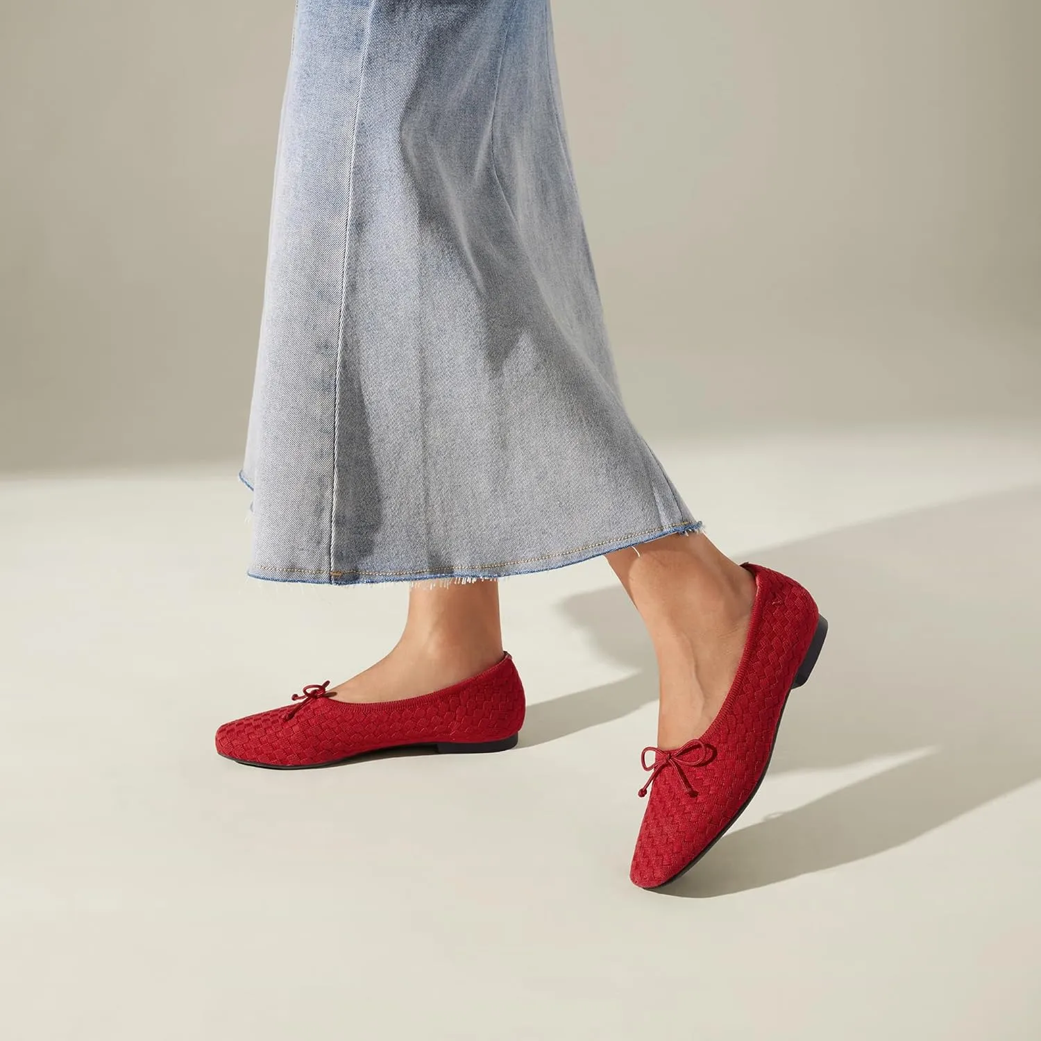 VIVAIA Margaret Women Ballerina Flat Shoes Slip on Square-Toe Washable Shoes Comfortable for Daily with Arch Support