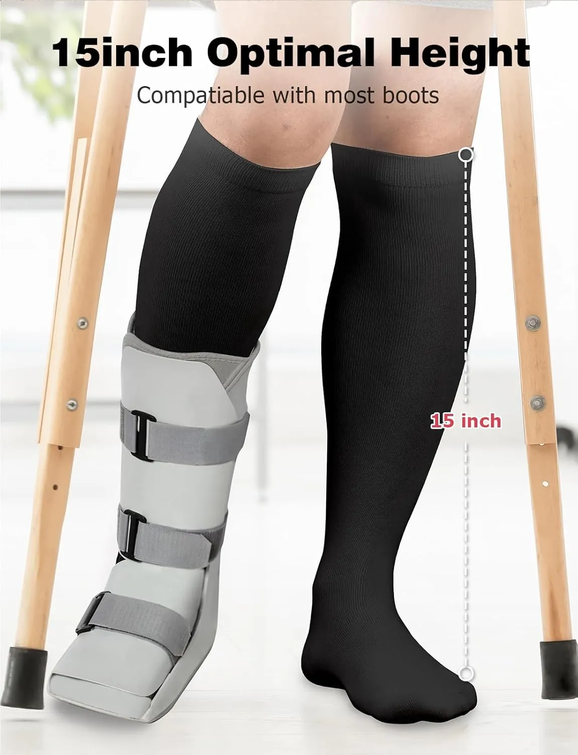 Walking Boot Socks, Walking Boot Liner Black & White & Grey Three Colours to Choose, 2/3/4 Pairs Three Quantities to Choose