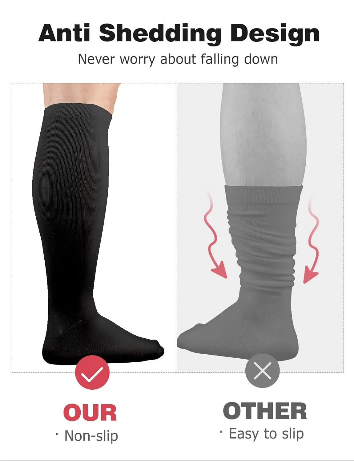 Walking Boot Socks, Walking Boot Liner Black & White & Grey Three Colours to Choose, 2/3/4 Pairs Three Quantities to Choose