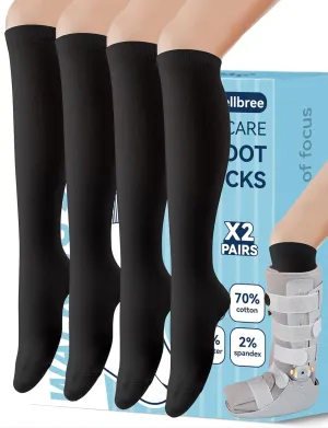 Walking Boot Socks, Walking Boot Liner Black & White & Grey Three Colours to Choose, 2/3/4 Pairs Three Quantities to Choose