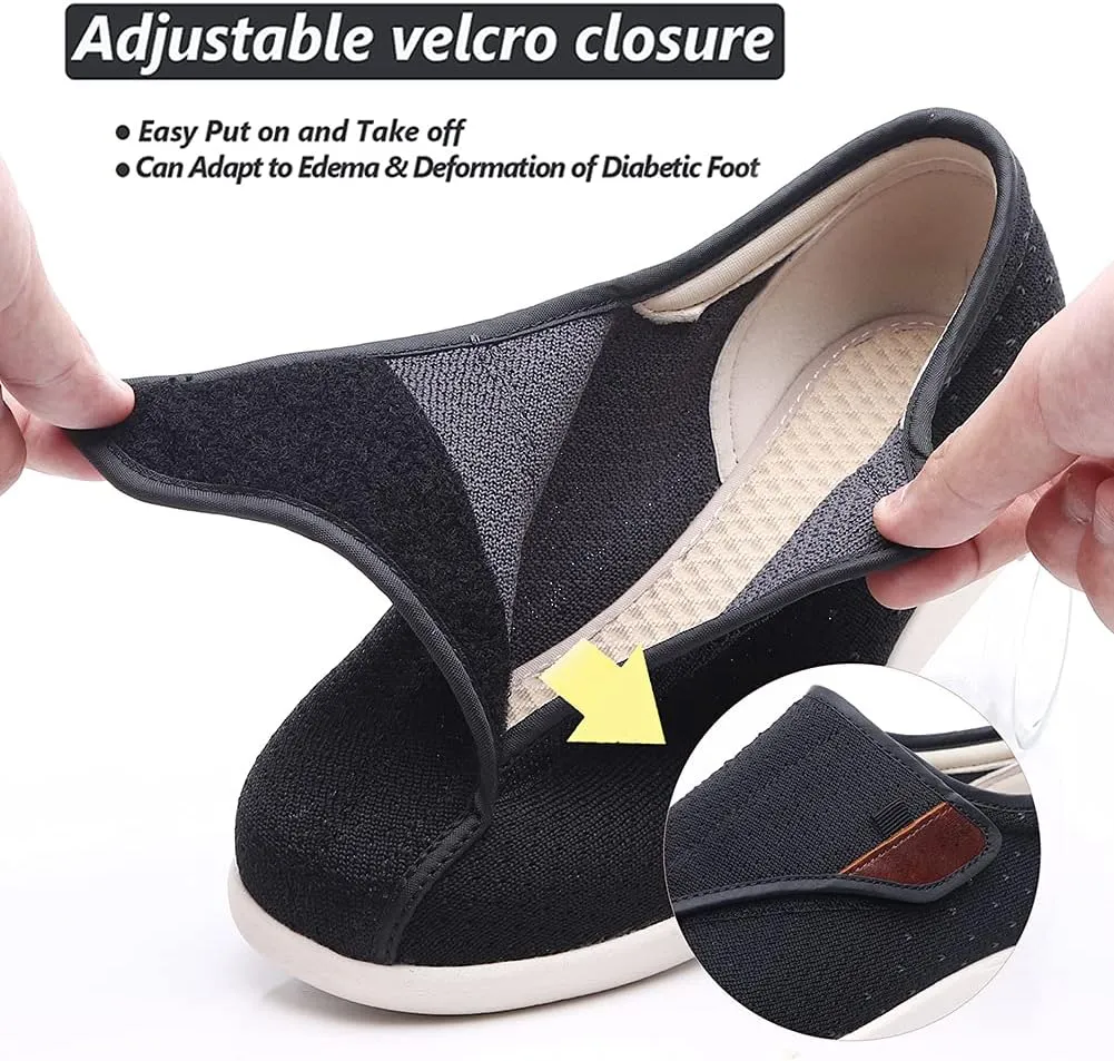 W&LESVAGO Diabetic Shoes for Women Easy On/Off, Lightweight Breathable Adjustable Closure Walking Sneakers