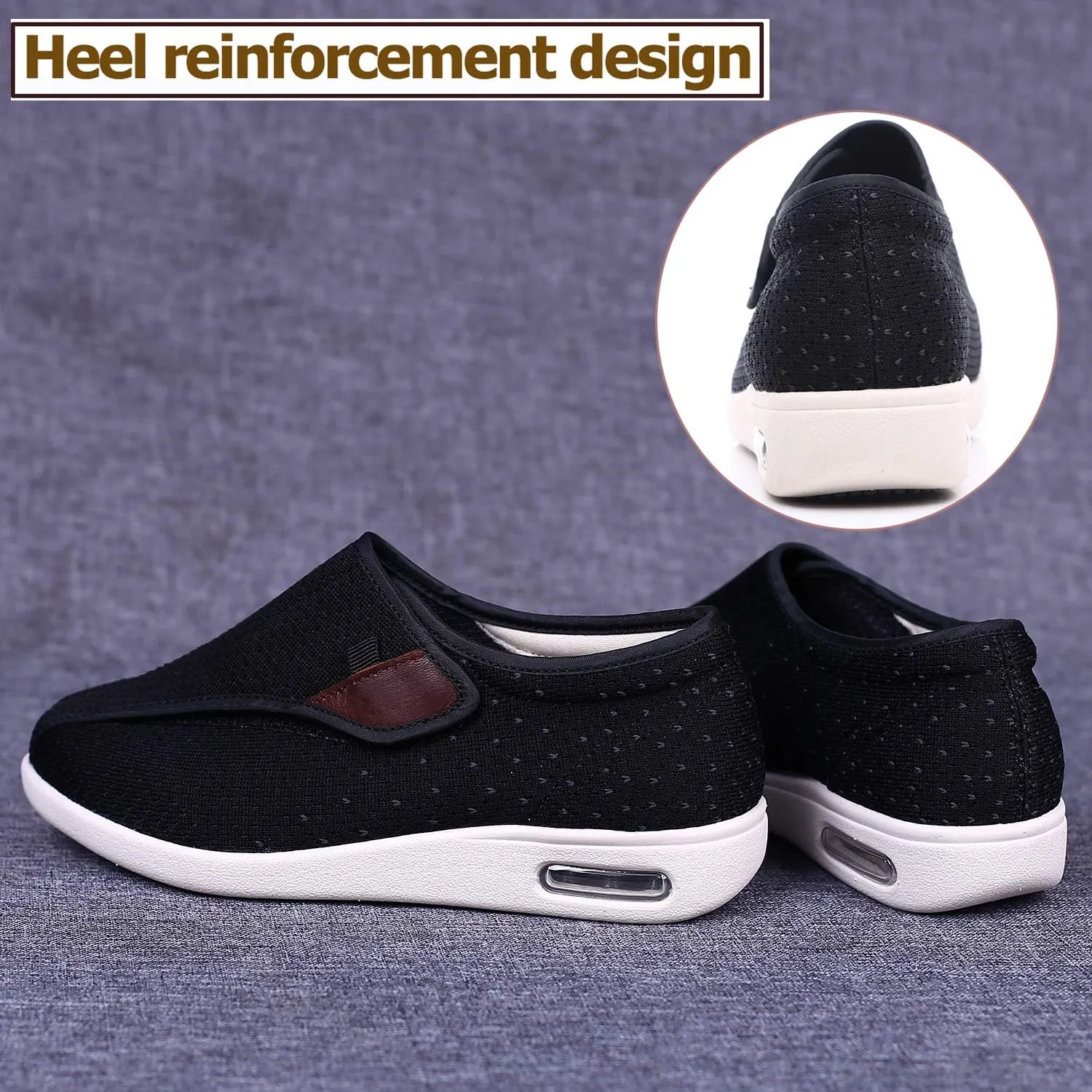 W&LESVAGO Diabetic Shoes for Women Easy On/Off, Lightweight Breathable Adjustable Closure Walking Sneakers