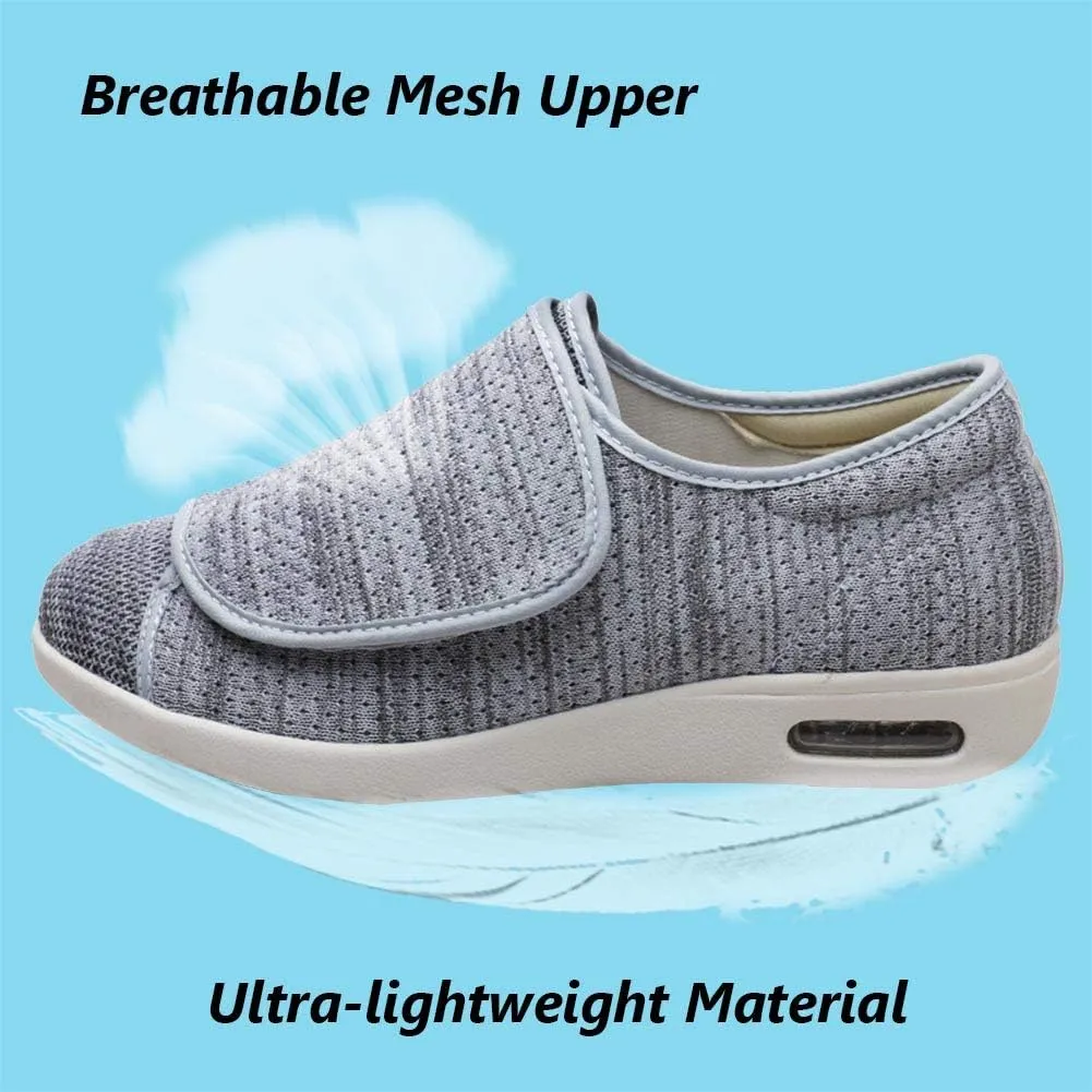 W&LESVAGO Women's Wide Width Diabetic Edema Shoes with Fully Adjustable Closures Easy On/Off, Air Cushion Walking Sneakers for Elderly Swollen Feet Outdoor