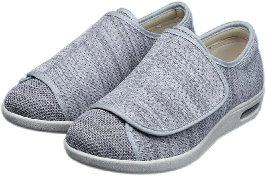 W&LESVAGO Women's Wide Width Diabetic Edema Shoes with Fully Adjustable Closures Easy On/Off, Air Cushion Walking Sneakers for Elderly Swollen Feet Outdoor