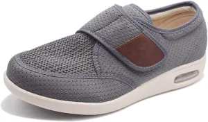 Wide Shoes with Adjustable Strap, Diabetic Shoes for Swollen Feet Easy Put On/Off Shoes for Seniors