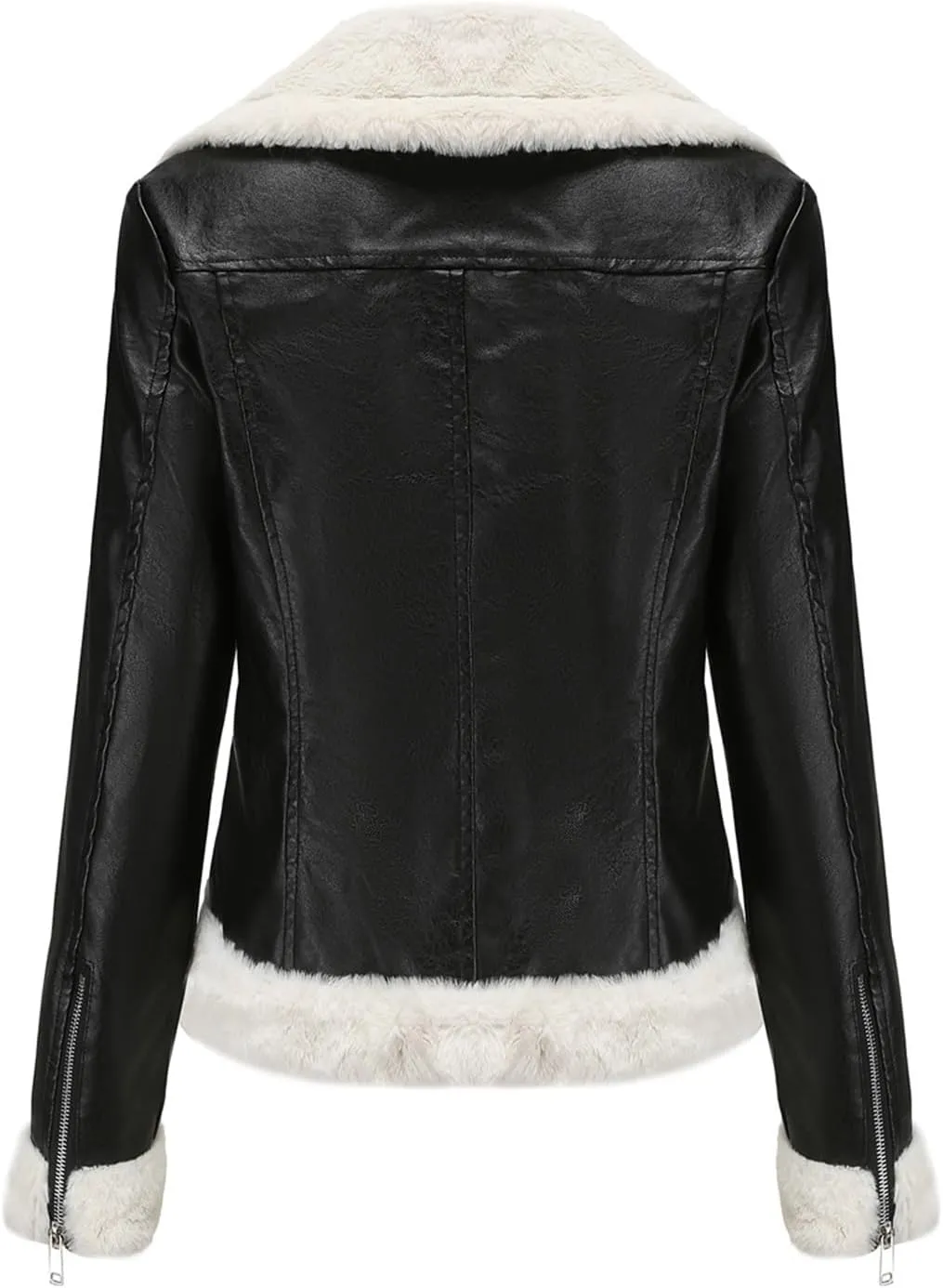 Winter Aviator Faux Leather Coat Outerwear, Warm Winter Trench Coat, Lapel Faux Leather Jacket