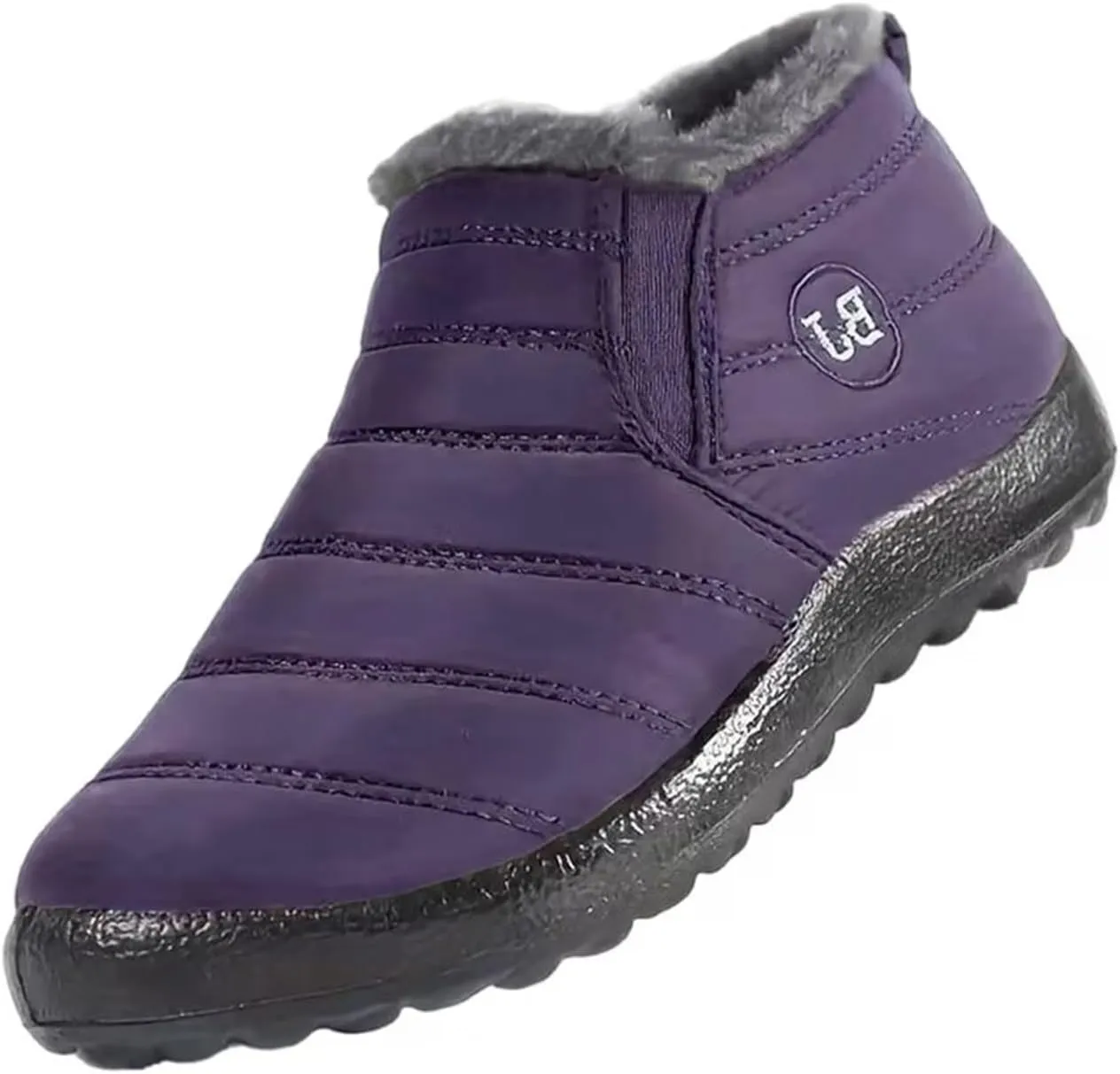 Women Snow Boots Waterproof Cloth: Mens Fur Lined Platform Boots Comfy Barefoot Shoes Hiking Boots Warm Winter Slip-Ons Wide Calf Grounded Footwear Mini Ankle Booties