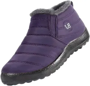 Women Snow Boots Waterproof Cloth: Mens Fur Lined Platform Boots Comfy Barefoot Shoes Hiking Boots Warm Winter Slip-Ons Wide Calf Grounded Footwear Mini Ankle Booties