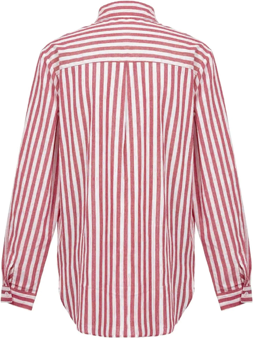 Women Striped Button Down Shirts Long Sleeve Dressy Casual Business Casual Work Tops Collared Front Pocket Blouses