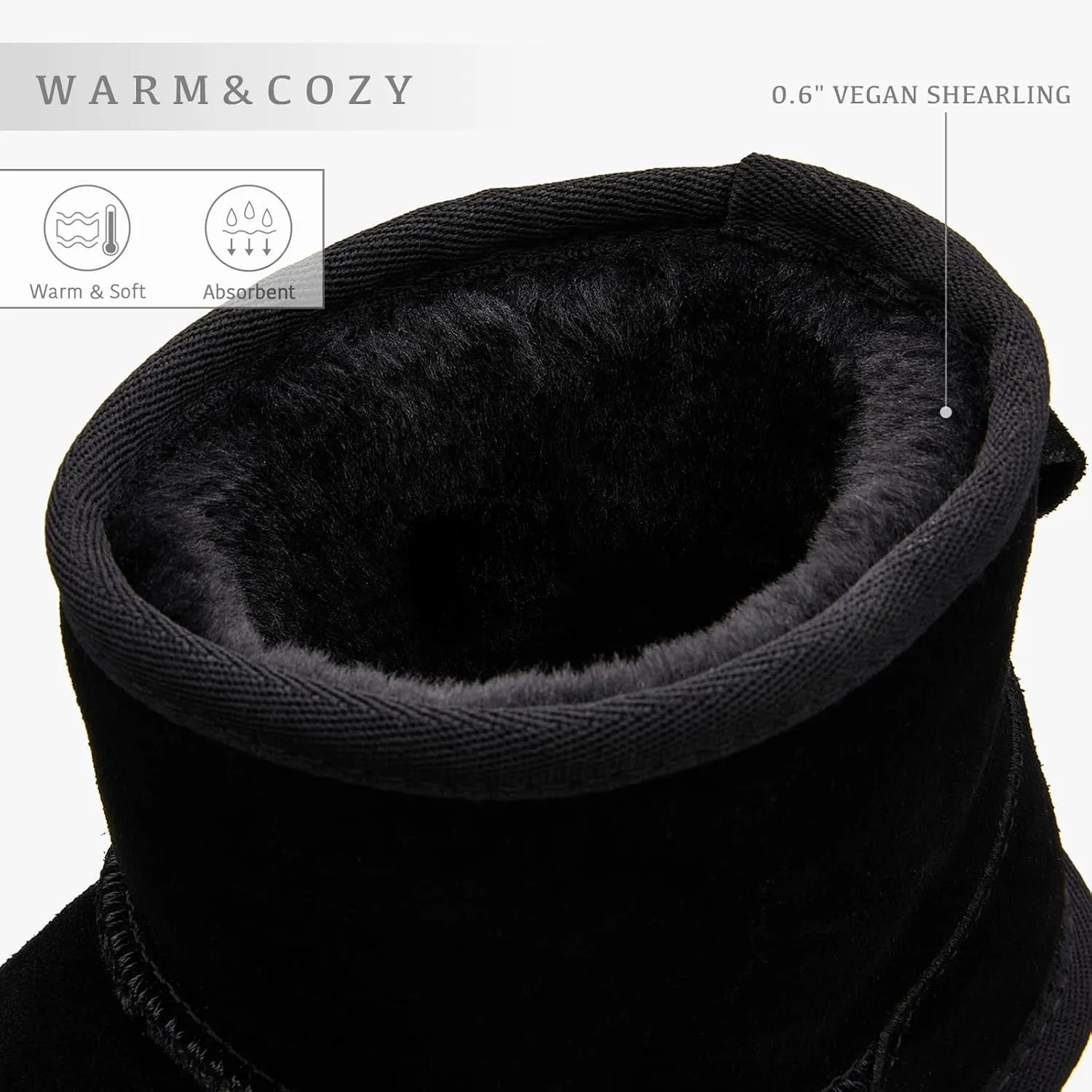 Women Winter Snow Boots Suede Mini Boots with Fur Lined Slip On Anti-Slip Comfort Ankle Boots for Women