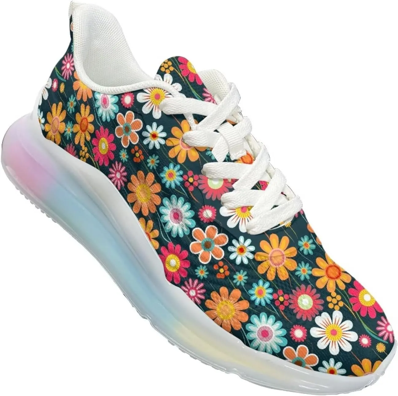 Women's Air Running Shoes Lightweight Air Cushion Sneakers Lace Up Non Slip Walking Shoes for Gym Workout SizeUS 6-11