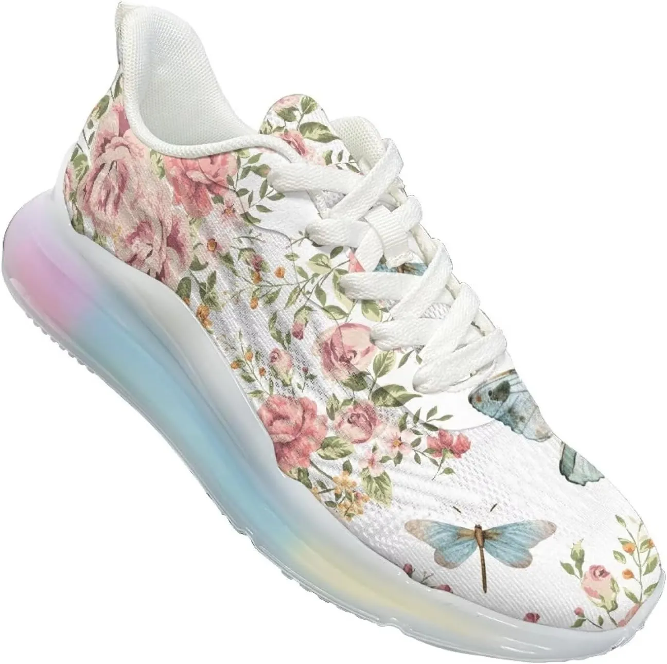 Women's Air Running Shoes Lightweight Air Cushion Sneakers Lace Up Non Slip Walking Shoes for Gym Workout SizeUS 6-11