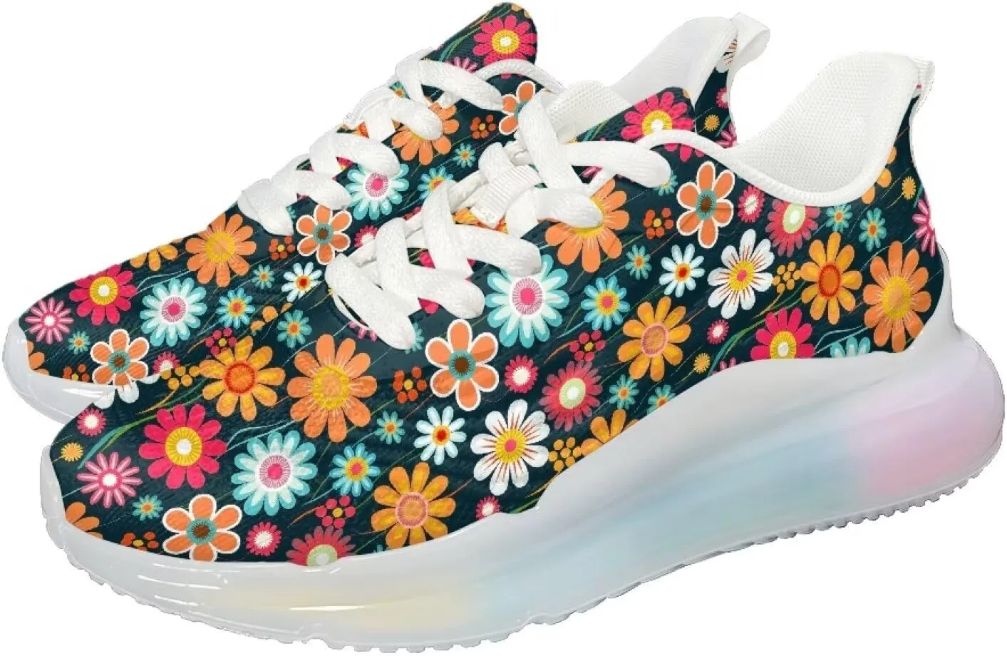 Women's Air Running Shoes Lightweight Air Cushion Sneakers Lace Up Non Slip Walking Shoes for Gym Workout SizeUS 6-11