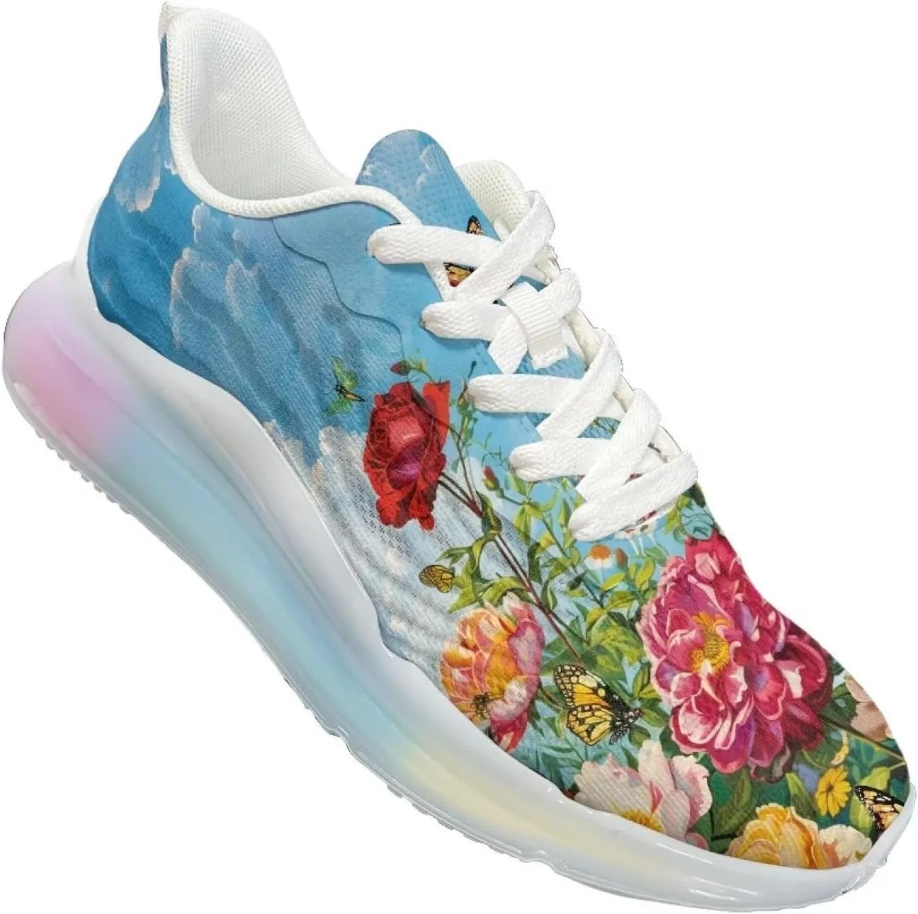 Women's Air Running Shoes Lightweight Air Cushion Sneakers Lace Up Non Slip Walking Shoes for Gym Workout SizeUS 6-11