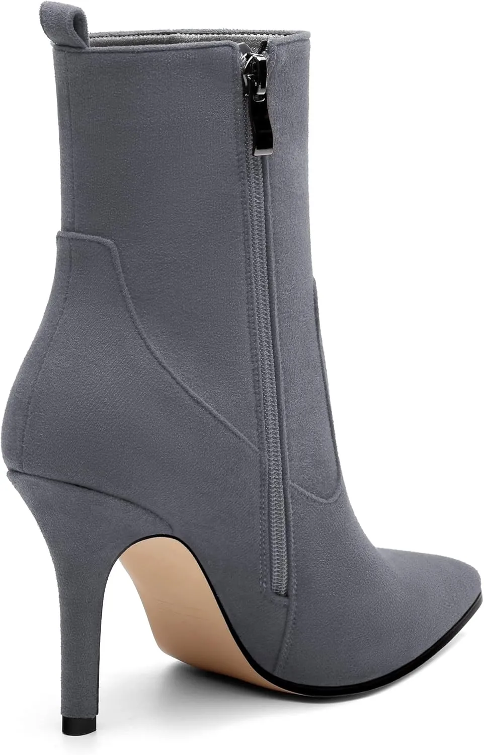 Womens Ankle Boots, Pointed Toe High Heel Ankle Booties for Women, Womens Stilettos Short Boots Zipper 3.6",Women Shoes for Workpalce, Street and Banquet.