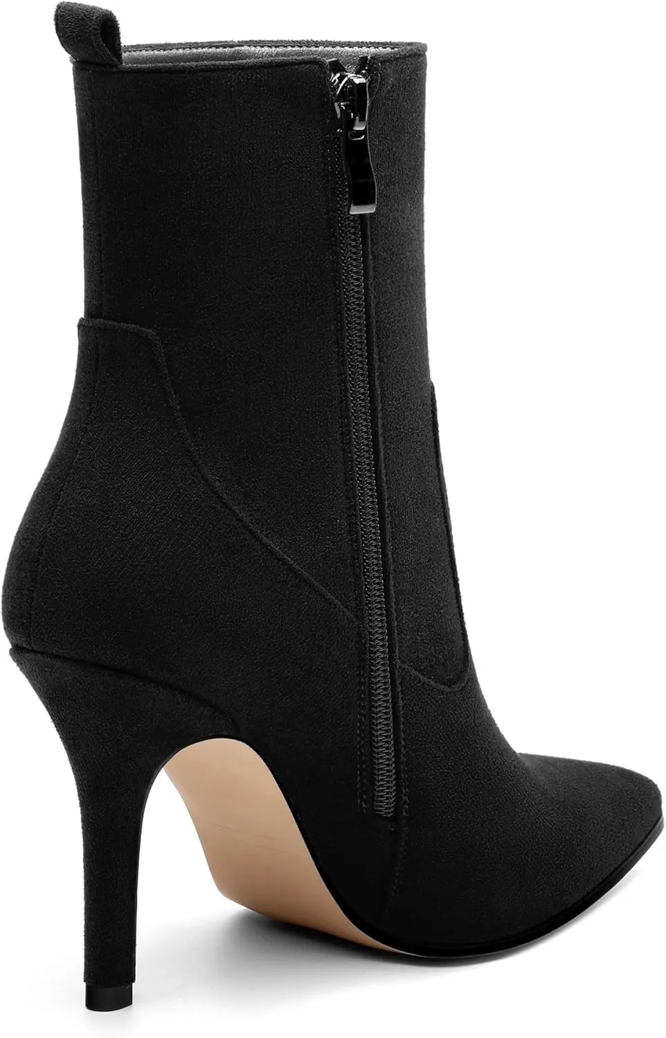 Womens Ankle Boots, Pointed Toe High Heel Ankle Booties for Women, Womens Stilettos Short Boots Zipper 3.6",Women Shoes for Workpalce, Street and Banquet.