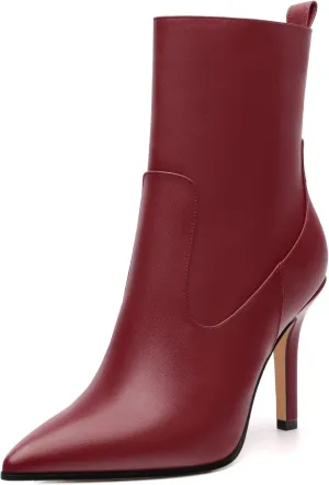 Womens Ankle Boots, Pointed Toe High Heel Ankle Booties for Women, Womens Stilettos Short Boots Zipper 3.6",Women Shoes for Workpalce, Street and Banquet.