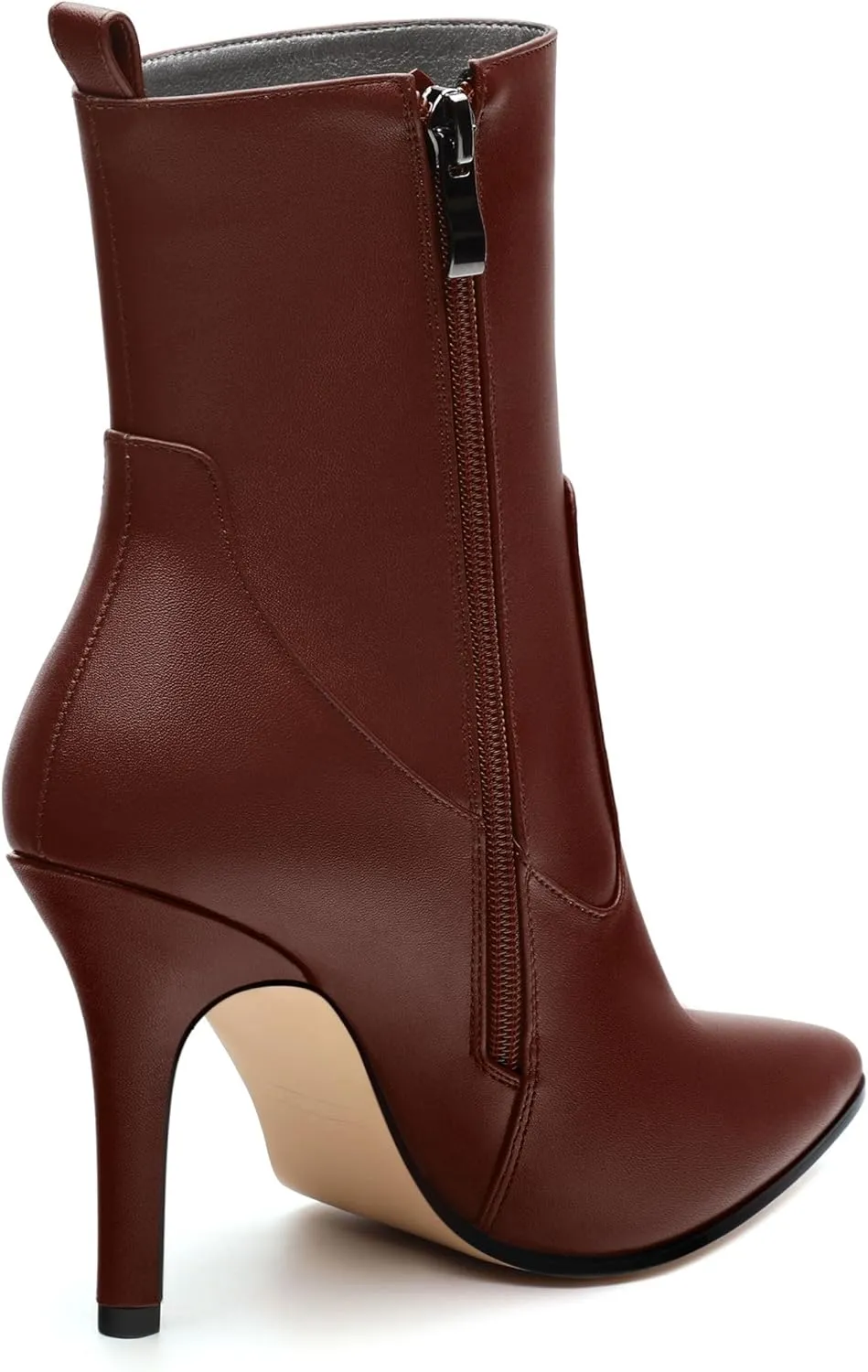 Womens Ankle Boots, Pointed Toe High Heel Ankle Booties for Women, Womens Stilettos Short Boots Zipper 3.6",Women Shoes for Workpalce, Street and Banquet.
