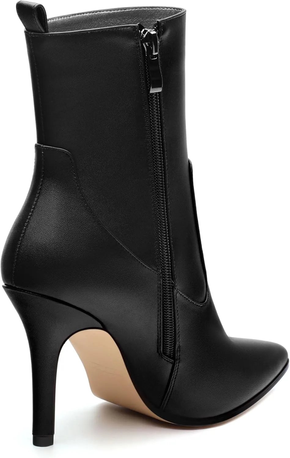 Womens Ankle Boots, Pointed Toe High Heel Ankle Booties for Women, Womens Stilettos Short Boots Zipper 3.6",Women Shoes for Workpalce, Street and Banquet.