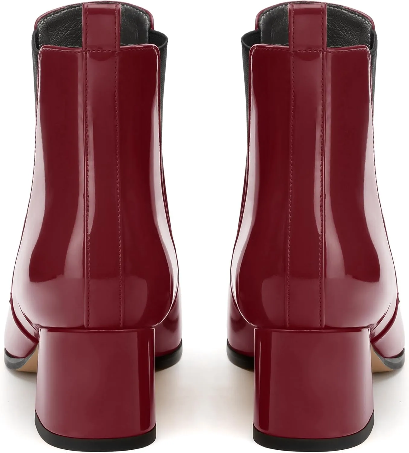 Womens Ankle Boots, Pointed Toe Mid Chunky Heel Ankle Booties with Side Elastic, Mid Block Heel Short Boots 2"