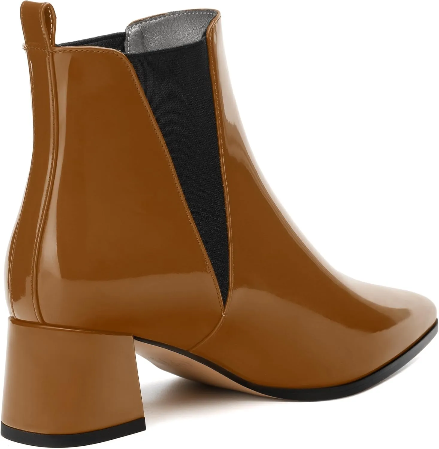 Womens Ankle Boots, Pointed Toe Mid Chunky Heel Ankle Booties with Side Elastic, Mid Block Heel Short Boots 2"