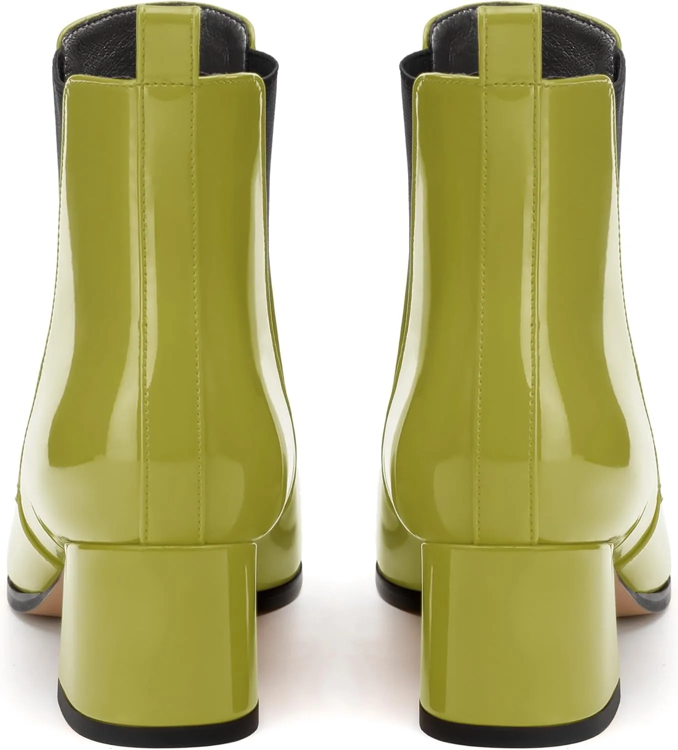 Womens Ankle Boots, Pointed Toe Mid Chunky Heel Ankle Booties with Side Elastic, Mid Block Heel Short Boots 2"