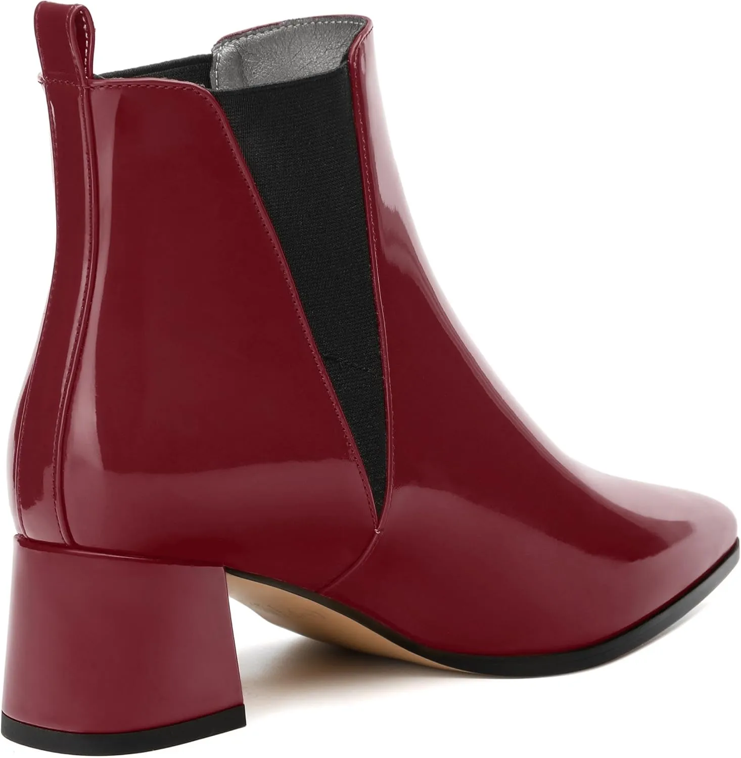 Womens Ankle Boots, Pointed Toe Mid Chunky Heel Ankle Booties with Side Elastic, Mid Block Heel Short Boots 2"