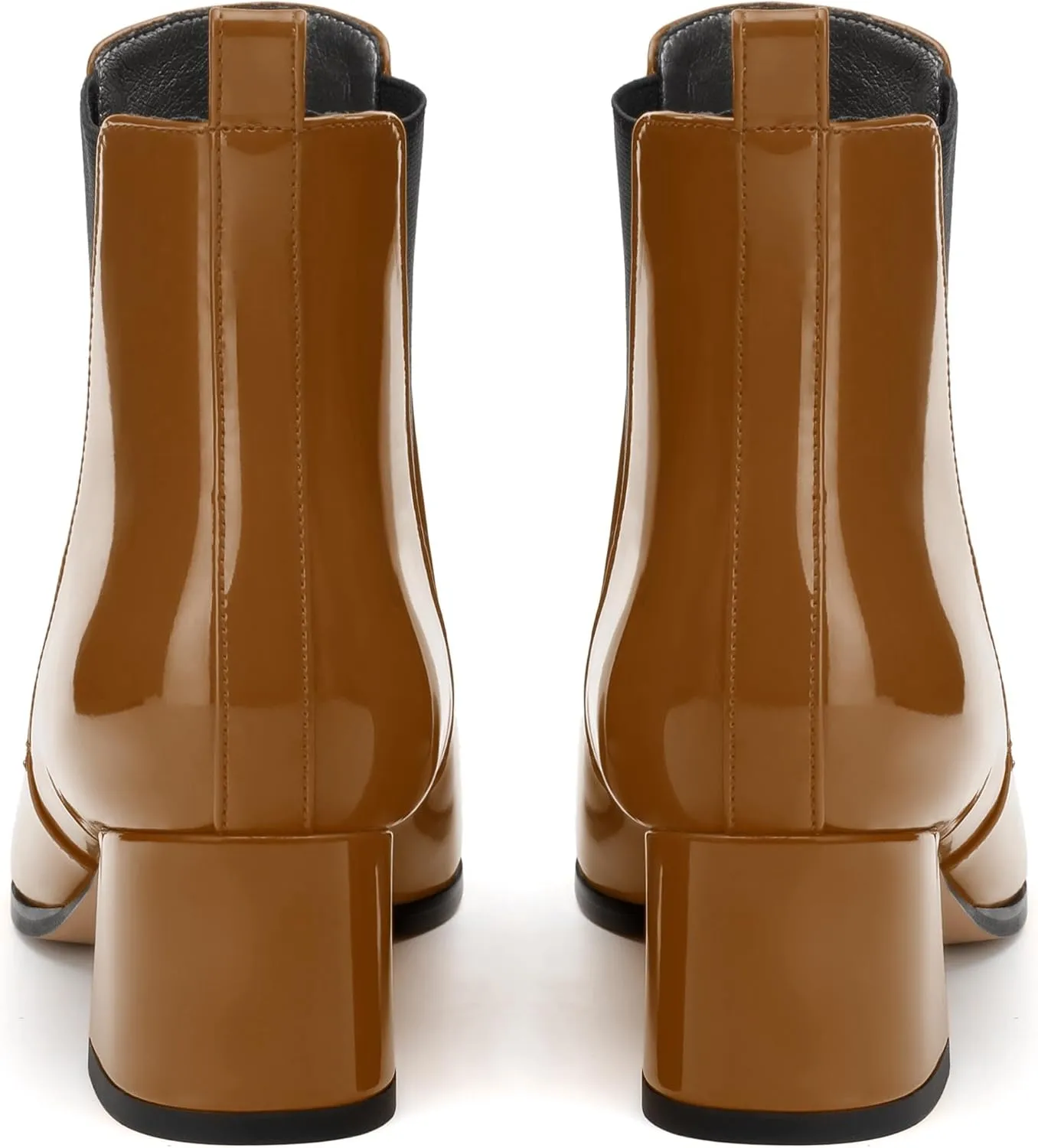 Womens Ankle Boots, Pointed Toe Mid Chunky Heel Ankle Booties with Side Elastic, Mid Block Heel Short Boots 2"
