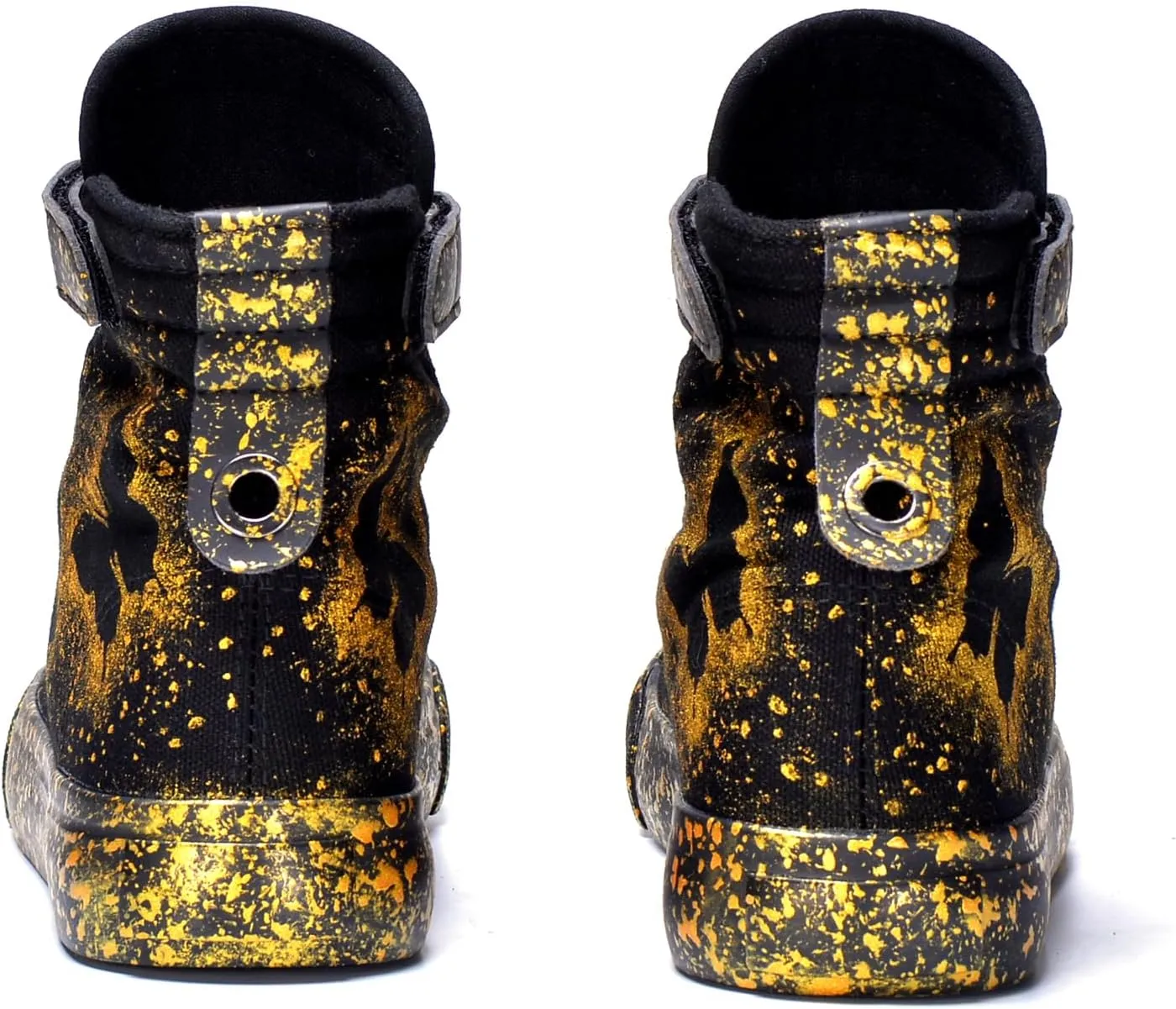Women's Butterfly Pattern Sneakers Hand-Painted Fashion High Top Casual Lace Up Outdoor Shoes with Hook-and-Loop All-Season Comfort Easy Wear Shoes