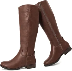 Women's Knee High Boots - Stylish and Comfortable Round Toe Tall Riding Combat Boots with Side Zipper Closure for Fall and Winter Wear for Women.