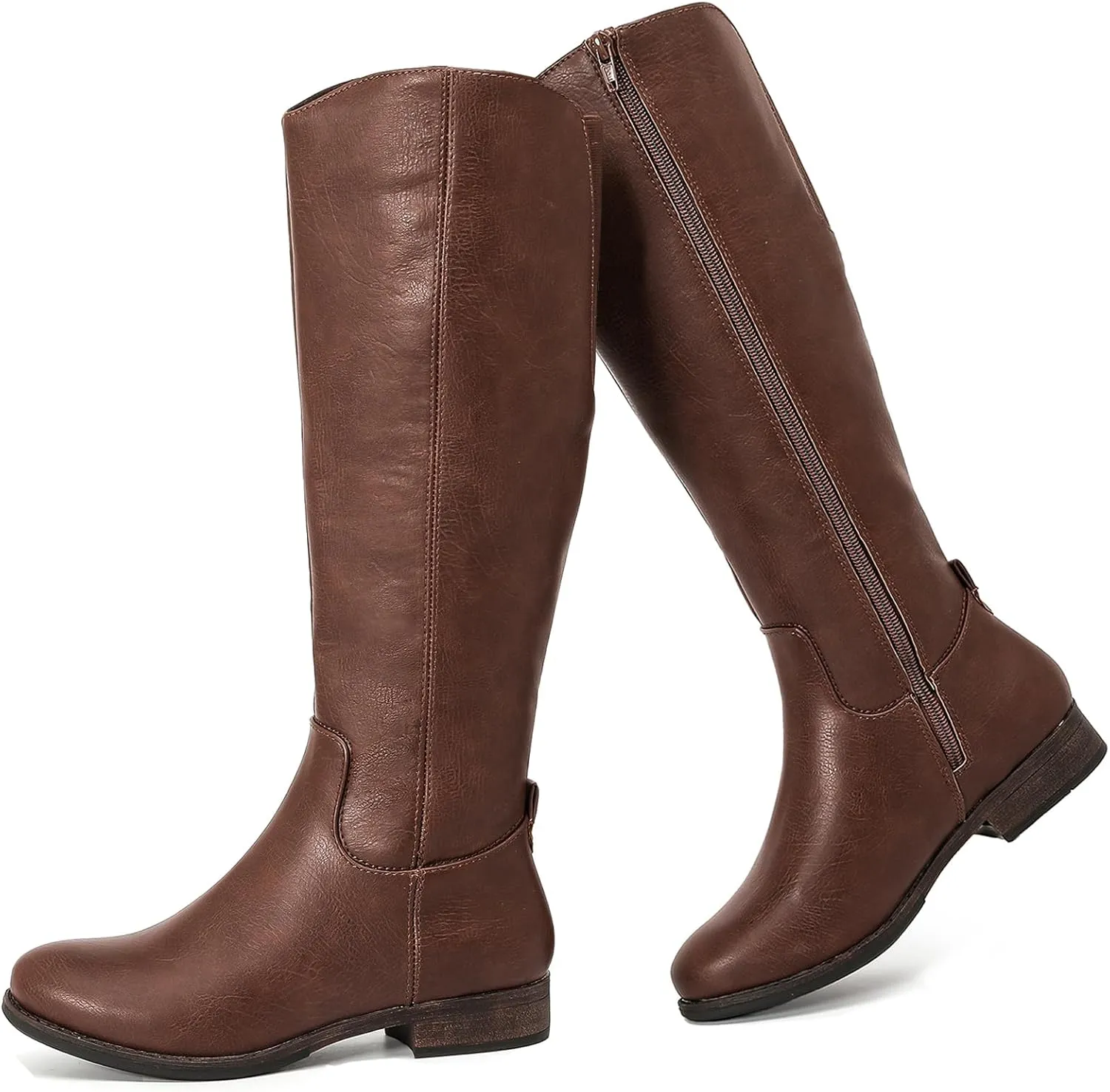 Women's Knee High Boots - Stylish and Comfortable Round Toe Tall Riding Combat Boots with Side Zipper Closure for Fall and Winter Wear for Women.