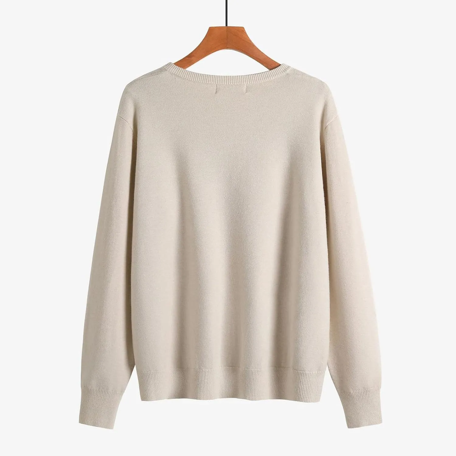 Women's Long Sleeve V-Neck Knit Cardigans Open Front Trendy Outwear Button up Lightweight Casual Sweater
