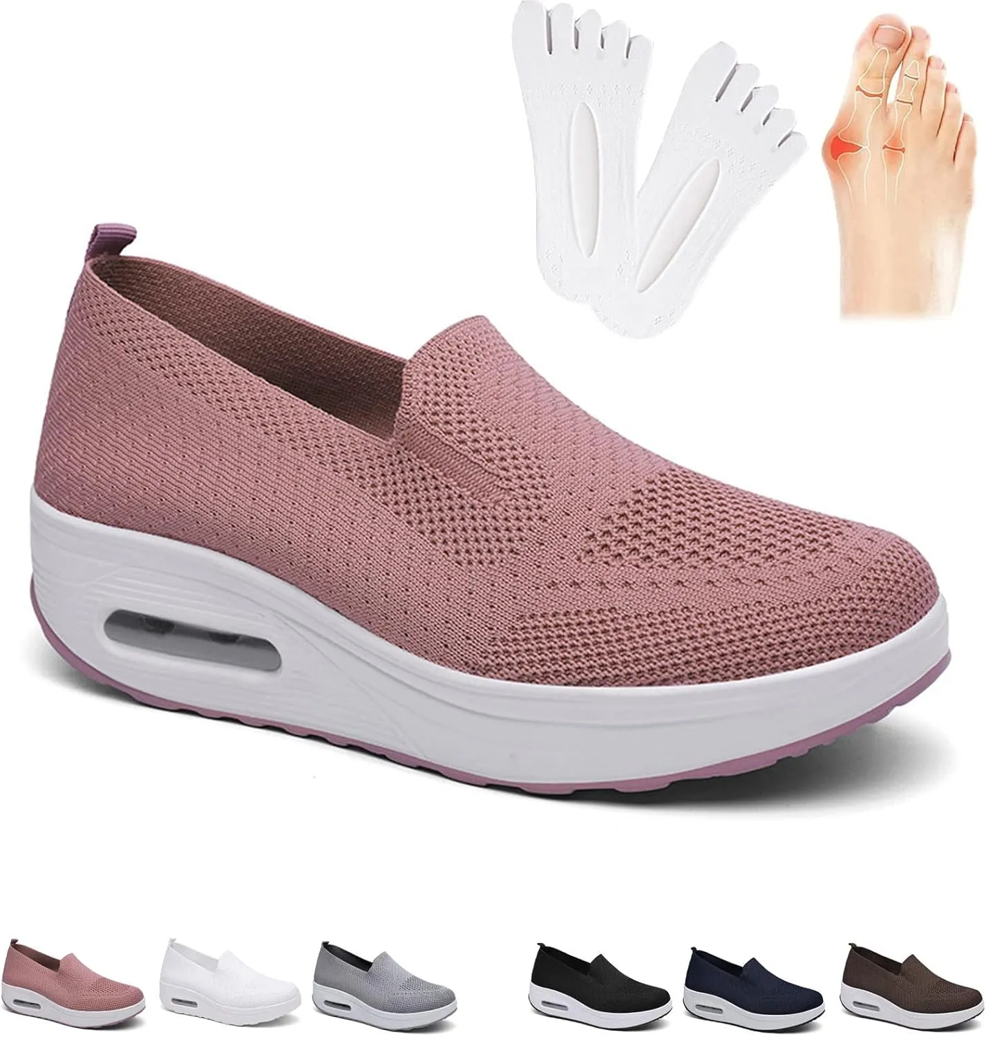 Women's Orthopedic Sneakers, Slip-On Light Air Cushion Orthopedic Sneakers, Womens Orthopedic Sneakers, 2023 New Women's Stylish Breathable Orthopedic Sneakers
