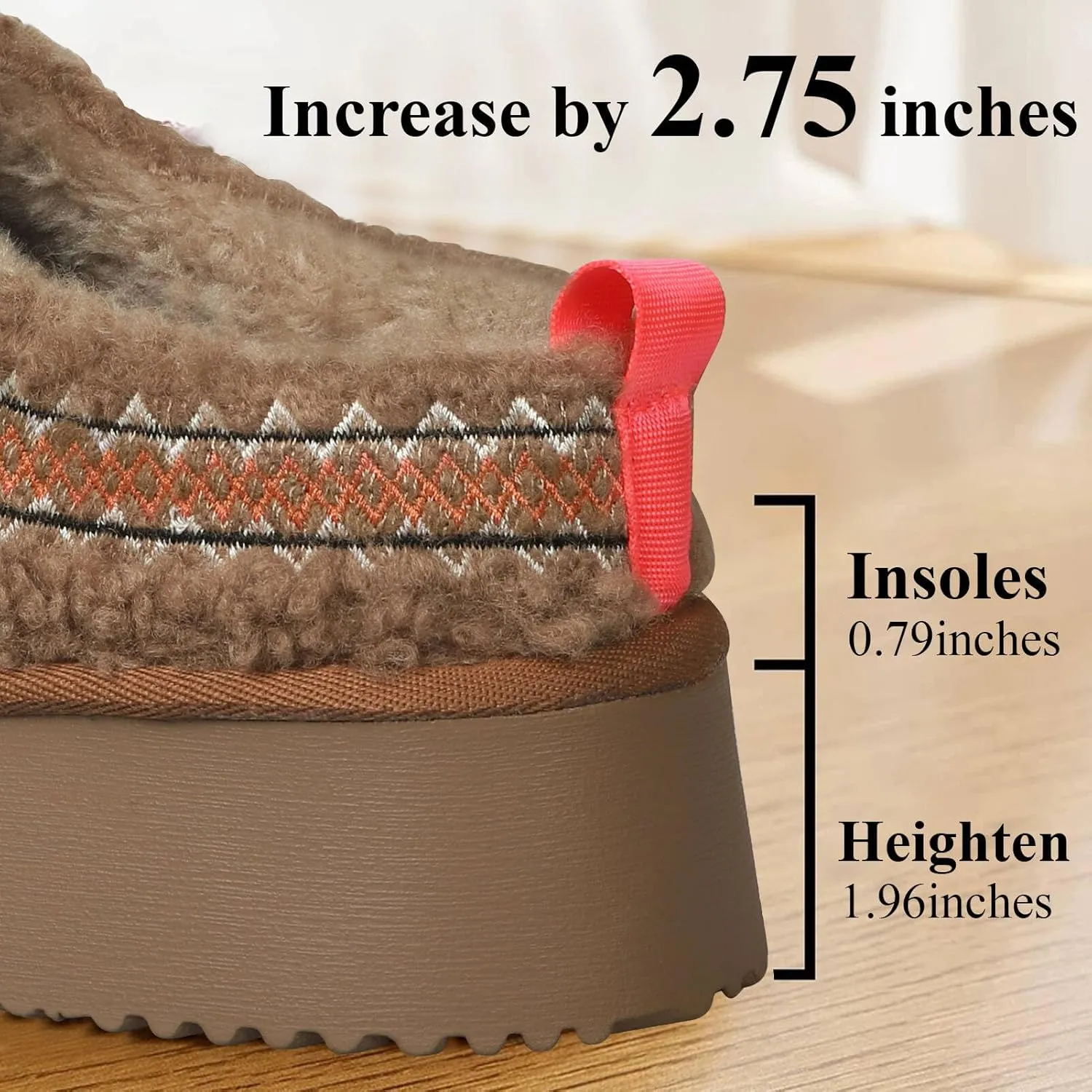 Women's Platform Slippers Mini Boots Braid with Plush Fleece Lining Fuzzy Slippers for Women Slip on Clogs