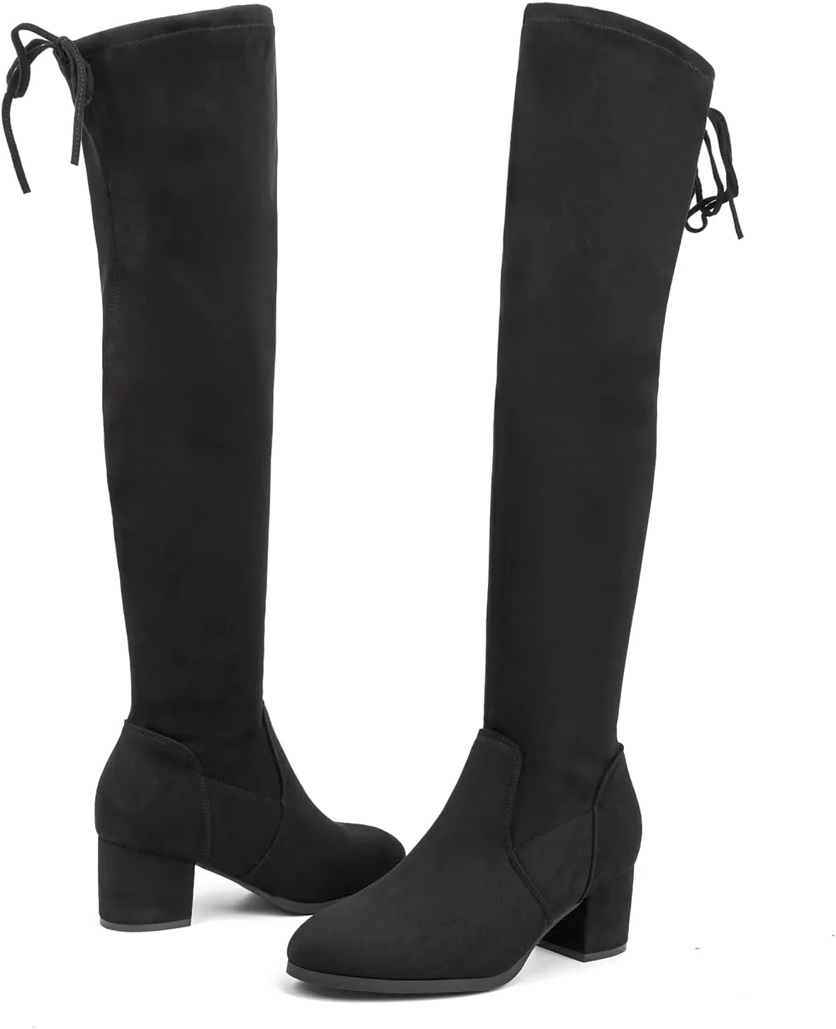 Women's Thigh High Boots Over the Knee Chunky Heel Fashion Sexy Long Boots with Zipper