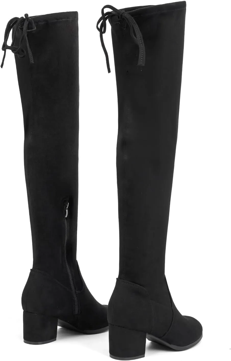 Women's Thigh High Boots Over the Knee Chunky Heel Fashion Sexy Long Boots with Zipper